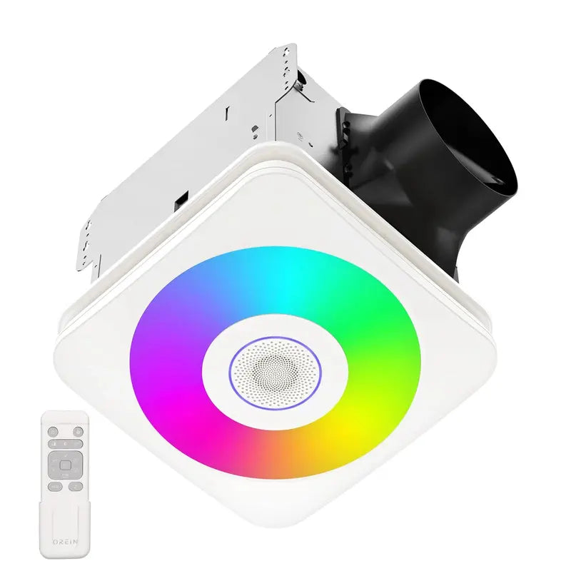 OREiN Bluetooth Bathroom Exhaust Fan With 3CCT LED Light And Speaker, 110/160 CFM