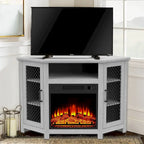 45 inch Industrial Corner Electric Fireplace TV Stand Console Table - 17 Electric Fireplace