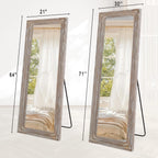 BEAUTYPEAK Full Length Floor Mirror With Stand, 64 x 21 in, Retro White