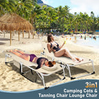 Slsy 5-Position Adjustable Folding Lounge Chair And Cot - 75.2" x 25.6" x 11.8"