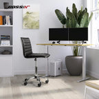 Adjustable Mid-Back Armless Swivel Office Chair With PU Leather - 265 lbs.