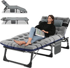 Slsy 5-Position Adjustable Folding Lounge Chair And Cot - 75.2" x 25.6" x 11.8"