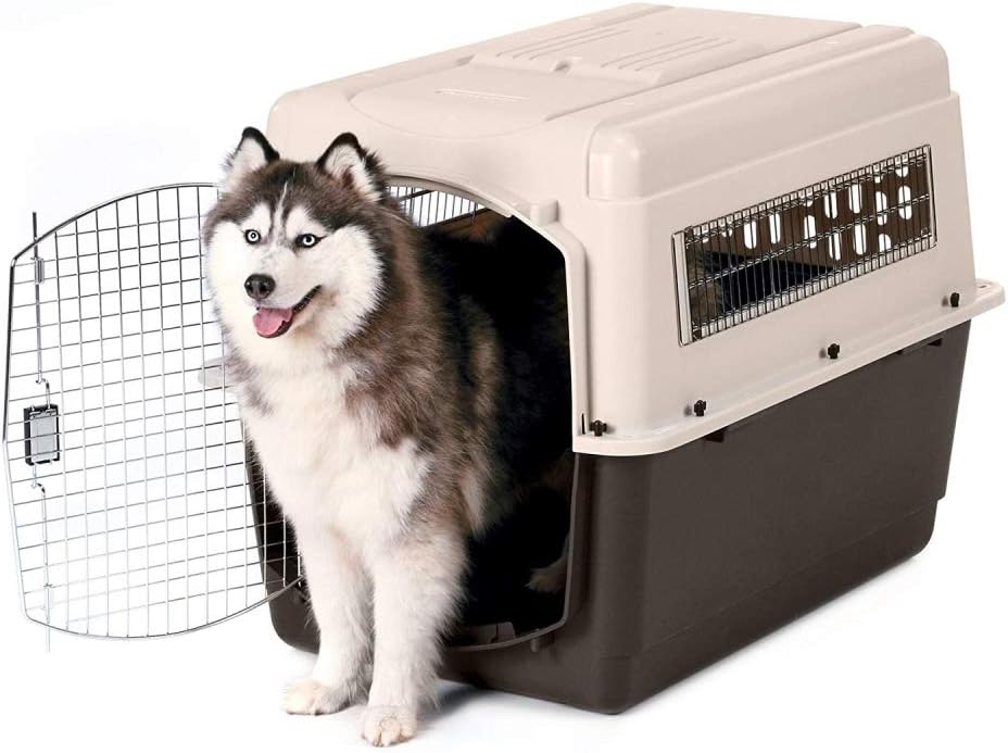 Petmate Ultra Vari Dog Travel Kennel, 48 in Long, 90 to 125 lbs - Taupe Black