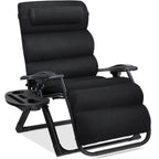 Best Choice Products Oversized Zero Gravity Folding Recliner With Removable Cushion And Side Tray - Fossil Gray