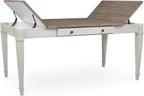 Signature Design by Ashley Rectangular Dining Table With Storage, White & Light Brown, 36in W x 66in D x 30.25in H - Skempton