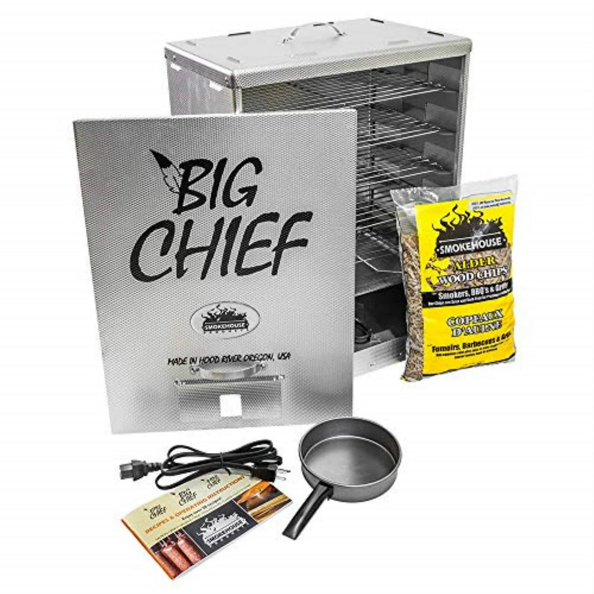 Smokehouse Big Chief Front Load Electric Smoker, 846 sq in Cooking Area, Aluminum - 8492613