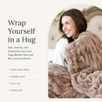 Minky Couture Hugs Extra Plush Stretchy Bubbled Throw Blanket - Travel, Milk Chocolate