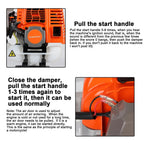 Gas Weed Eater 52cc 2-Stroke Multi-Function Brush Cutter, Orange