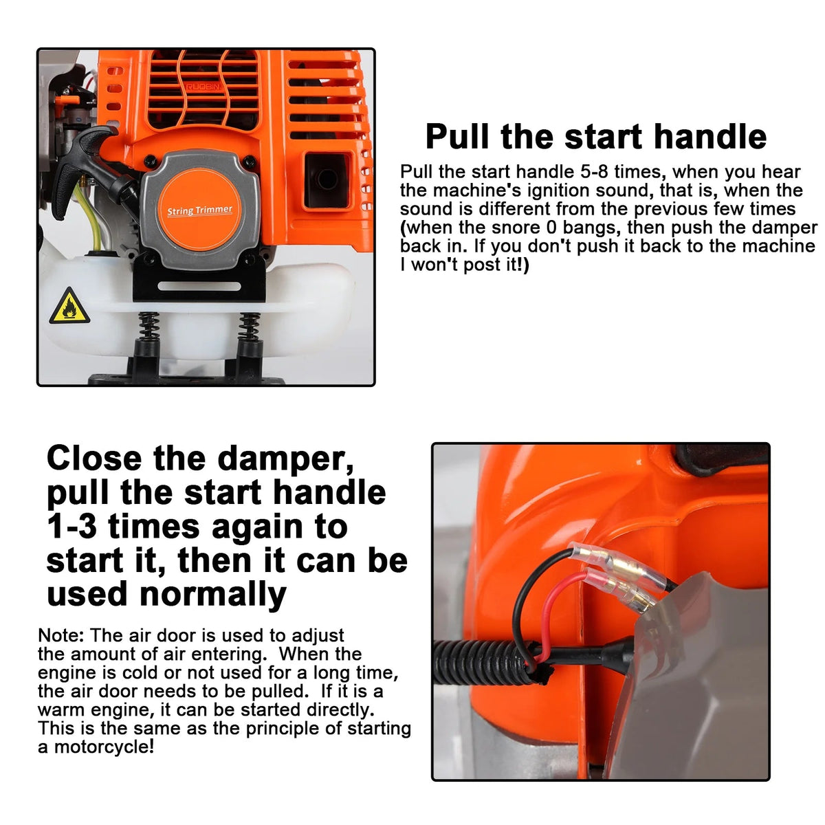 Gas Weed Eater 52cc 2-Stroke Multi-Function Brush Cutter, Orange