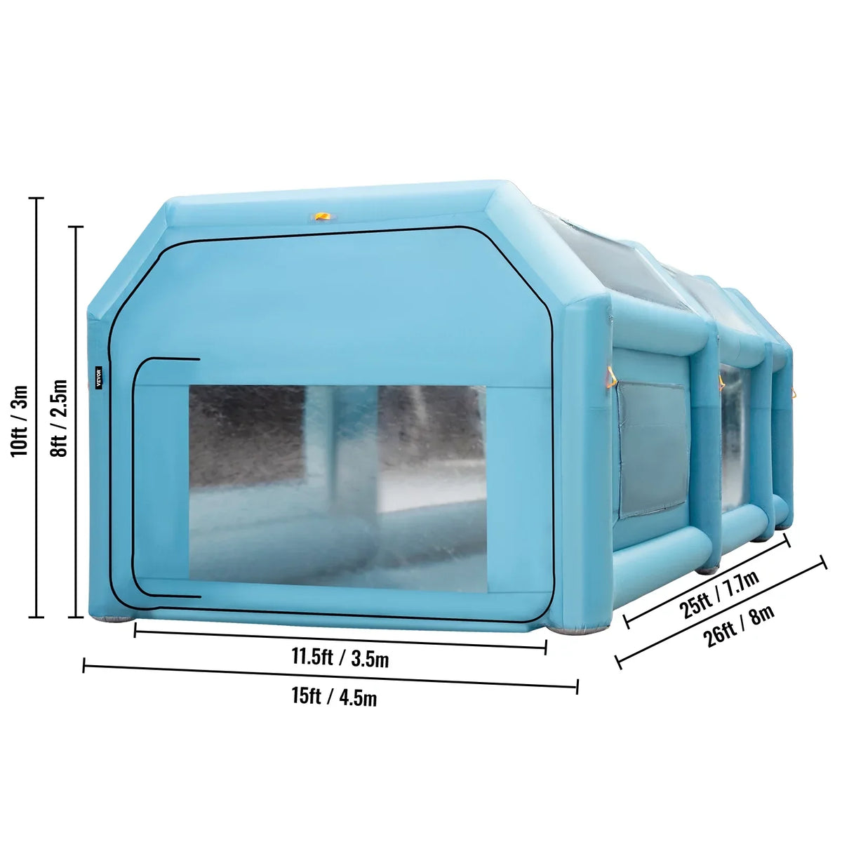 BENTISM Inflatable Car Paint Booth 26x15x10FT With Filter System And 2 Blowers
