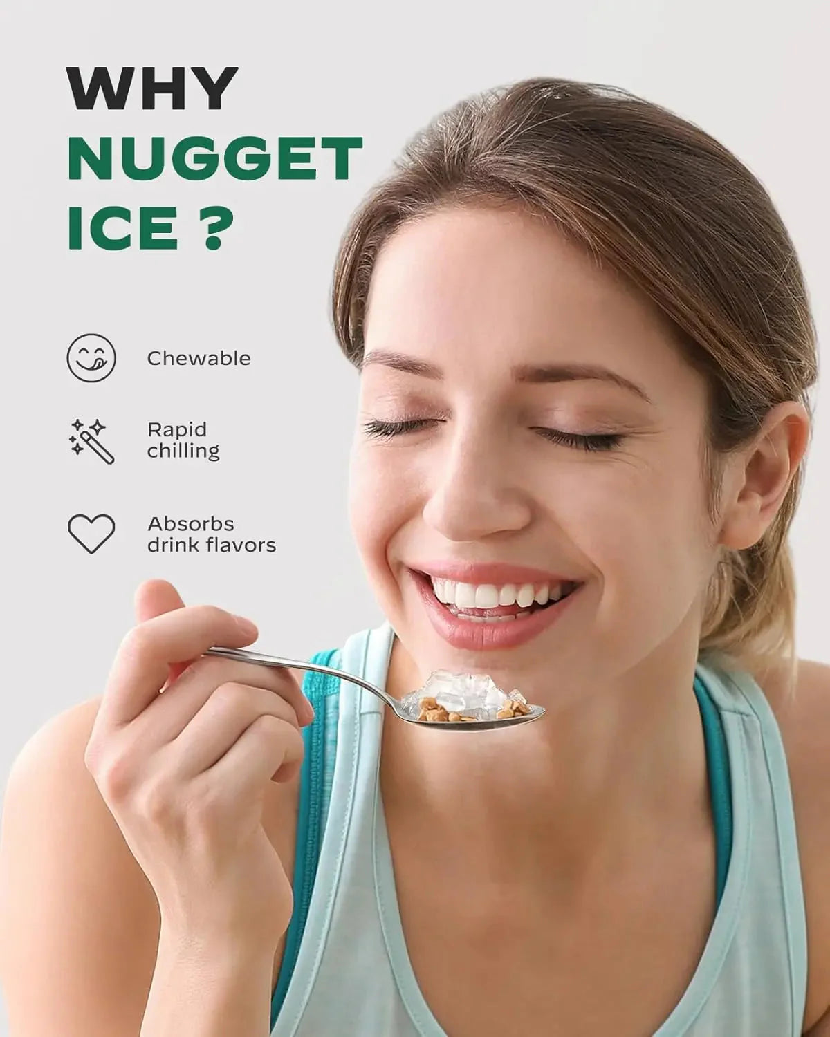 Silonn Countertop Nugget Ice Maker, 33 lbs/24H - SLIM24B