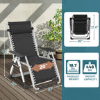 NAIZEA Zero Gravity Chair With Removable Cushion, Cup Holder, and Black Color