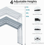 ADVANCE OUTDOOR Heavy Duty 12x20 ft Carport Canopy Garage, Gray