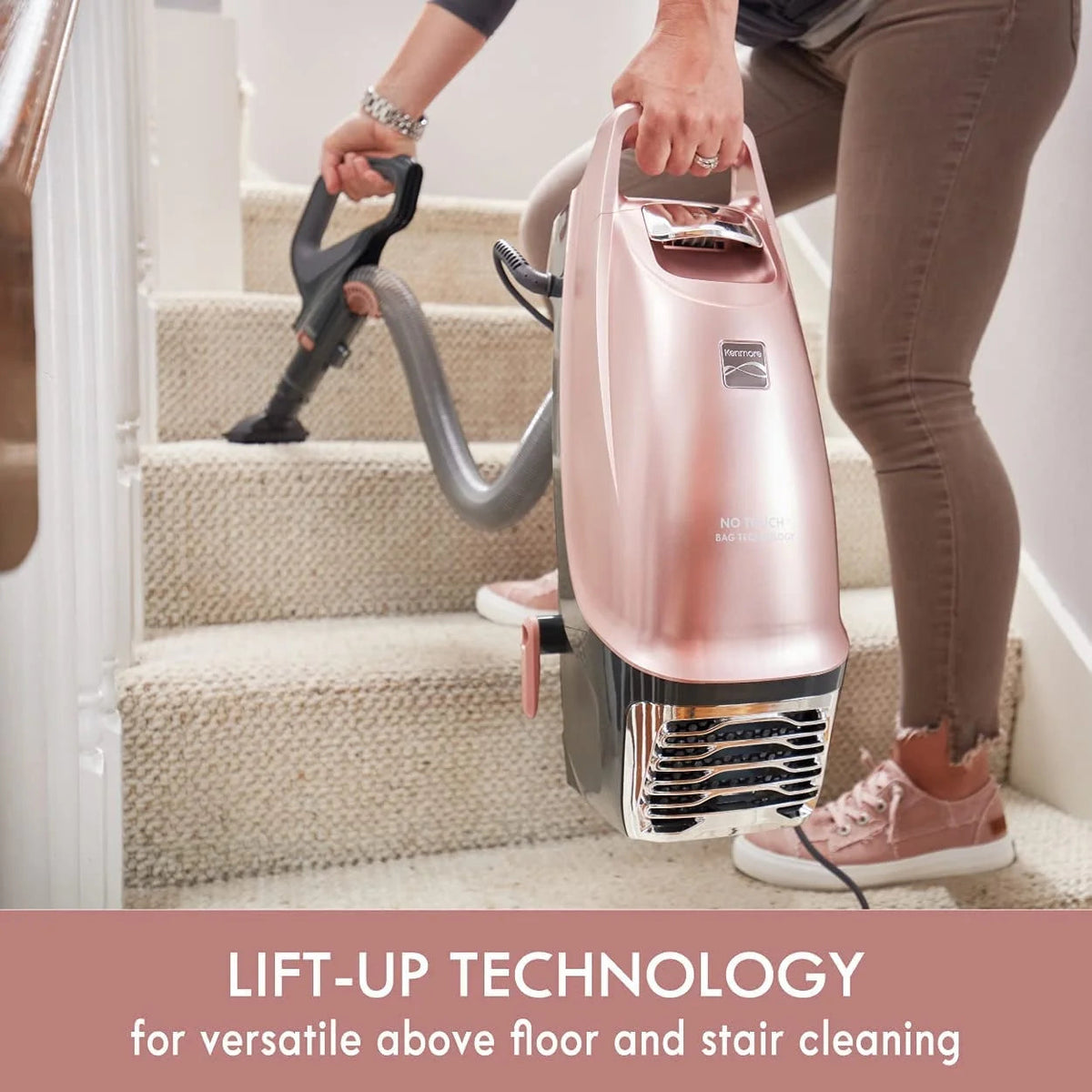 Kenmore Bagged Upright Vacuum Cleaner For Carpet And Hard Floor, Rose Gold - BU4050 Intuition