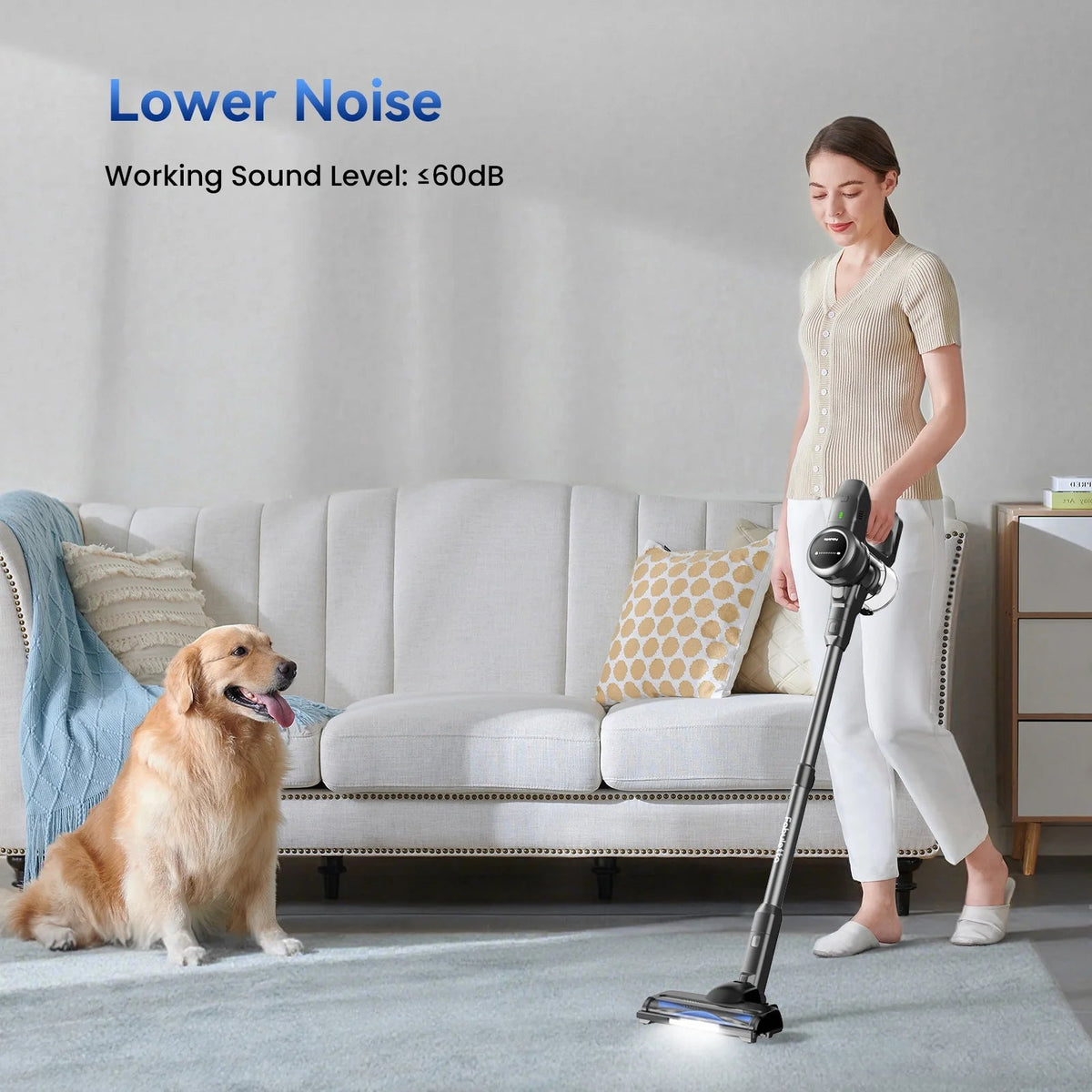 Lazyswan Cordless Stick Vacuum Cleaner 35KPA 400W 50min