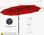 8-Piece Patio Dining Set With Umbrella And 6 Sling Dining Swivel Chairs