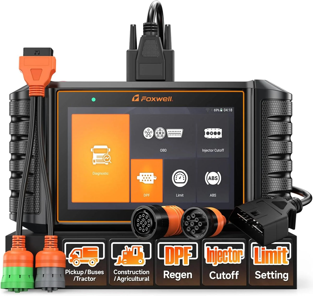 Heavy Duty Truck Diagnostic Scanner With DPF Regen And Injector Cutoff - HD500