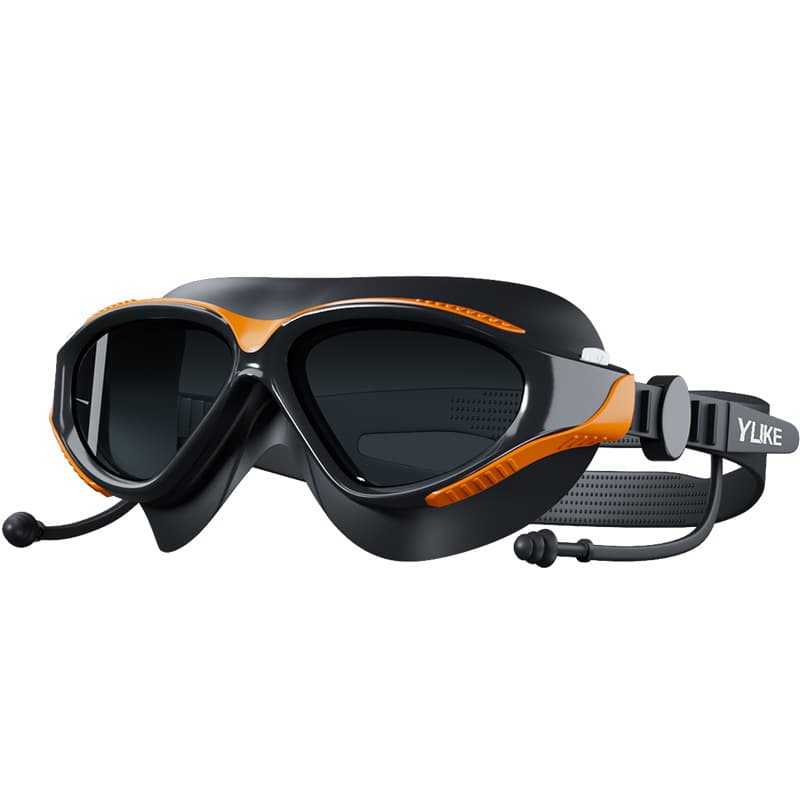 Prescription Swimming Goggles, Large-Frame HD Anti-Fog Wide-Angle - Adults