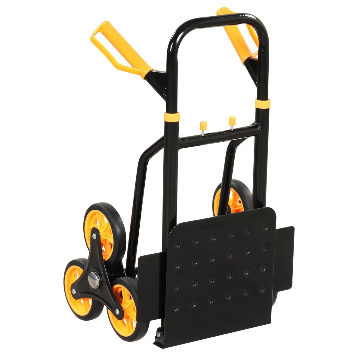 Stair Climber Hand Truck Heavy-Duty Folding Dolly, 350 lbs, Black + Yellow