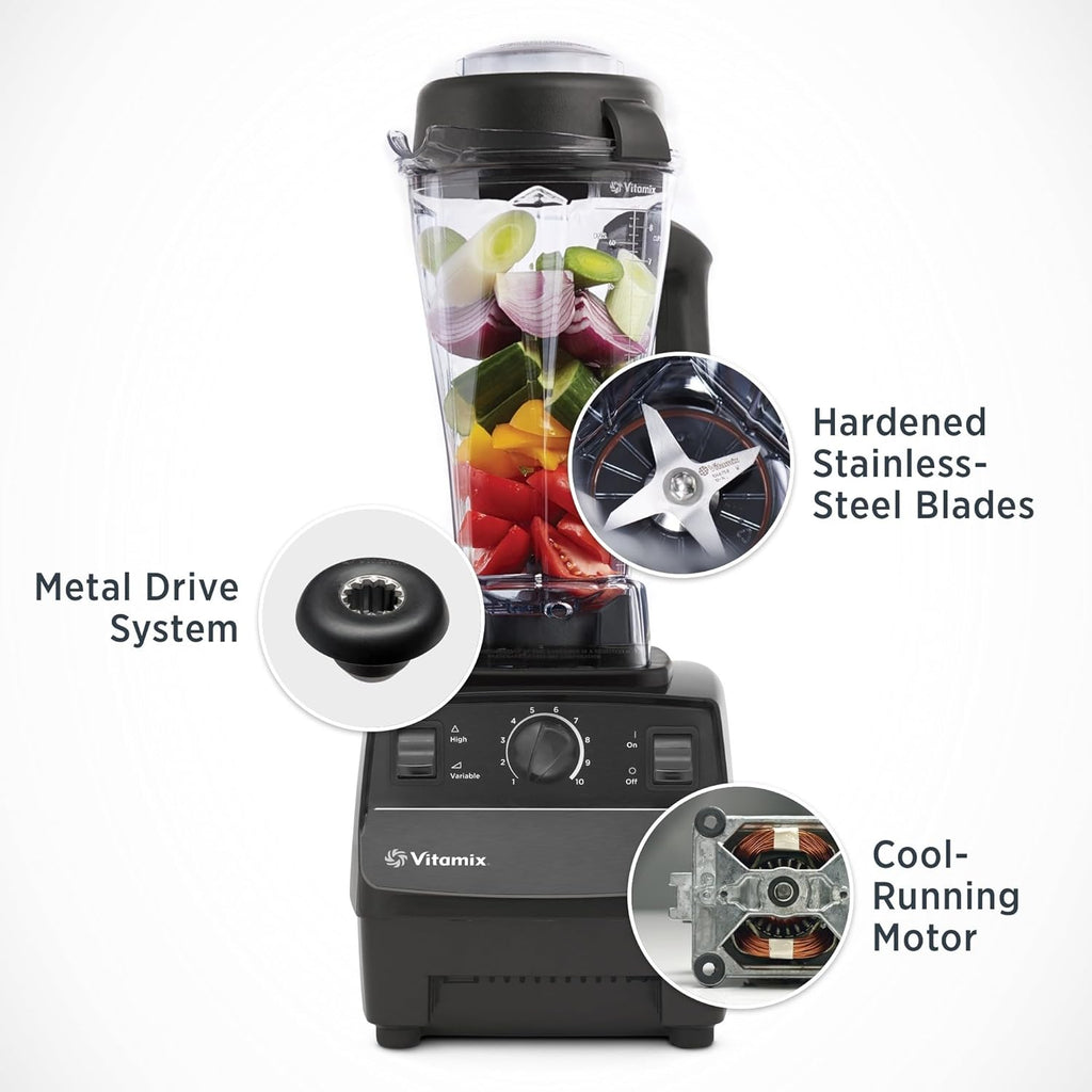 Blender With 64-Oz. Container, 2 HP Motor, Self-Cleaning, Black