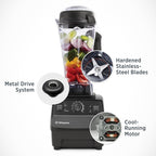 Blender With 64-Oz. Container, 2 HP Motor, Self-Cleaning, Black