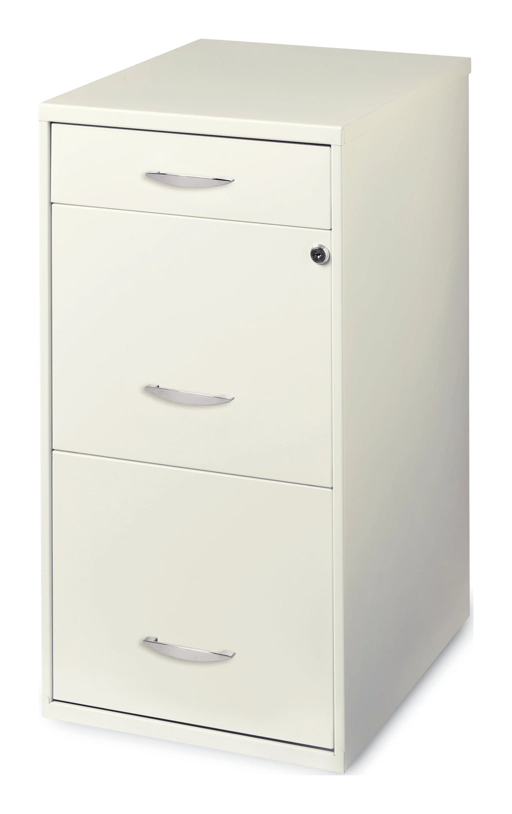 Space Solutions 3 Drawer Letter Width Vertical File Cabinet With Pencil Drawer, White
