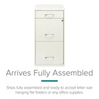 Space Solutions 3 Drawer Letter Width Vertical File Cabinet With Pencil Drawer, White