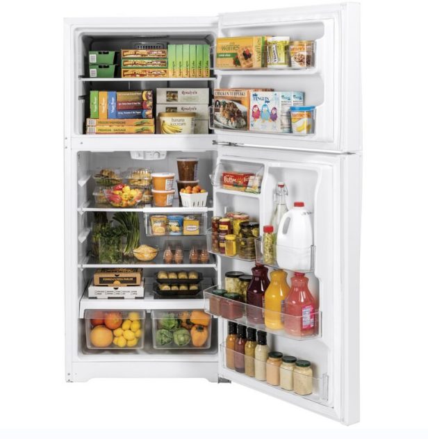 GE Top Freezer Refrigerator 32.75 W x 34.5 D x 66.375 H