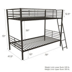Mainstays Convertible Twin Over Twin Metal Bunk Bed - Black