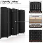 6-Panel Room Divider Privacy Screen With Hand-Woven Mesh Panels - 6 Ft Tall