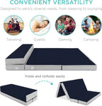 Best Choice Products Queen-Size 4in Tri-Fold Foam Mattress With Carry Case - Grey