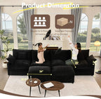 108 Inch U Shape Sectional Sofa With Removable Footstool