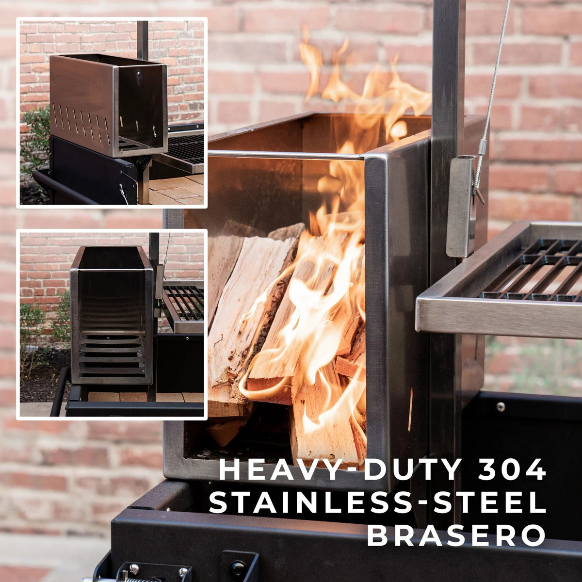 Backyard Discovery Argentine Santa Maria Wood Fire & Charcoal Steel BBQ Grill, Brasero - 723 Square Inch