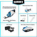 HART 20-Volt Cordless Hand Vacuum Kit With Motorized Brush Roll - HPHV34B