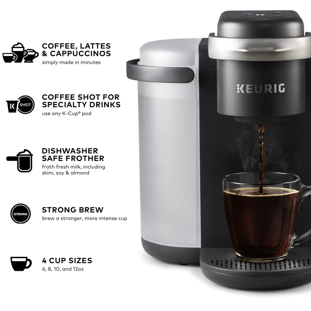 Keurig K-Cafe Single Serve K-Cup Coffee, Latte And Cappuccino Maker - Dark Charcoal