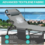 Slsy 5-Position Adjustable Folding Lounge Chair And Cot - 75.2" x 25.6" x 11.8"