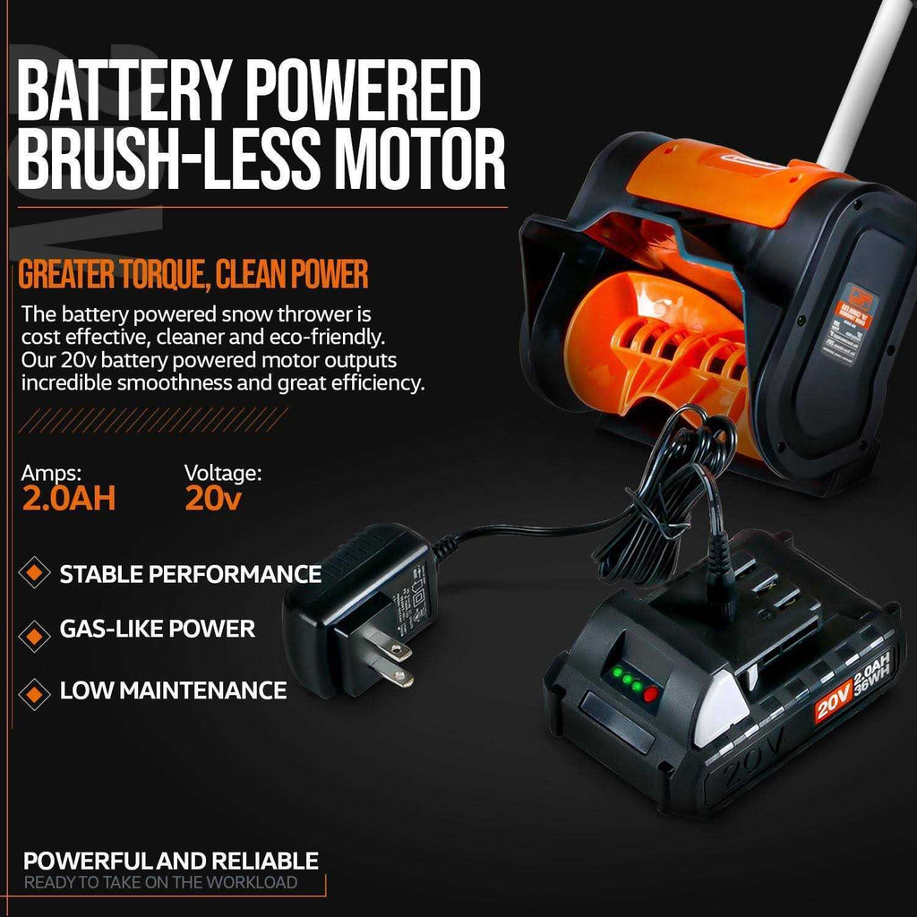 SuperHandy Cordless Snow Thrower Shovel - 20V 2Ah