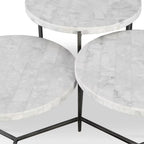 Bailey Street Home 38 inch Tiered Coffee Table, White Venetian Marble/Gunmetal Finish - 208-Bel-3826004