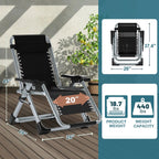 NAIZEA Zero Gravity Chair With Removable Cushion, Cup Holder, and Black Color