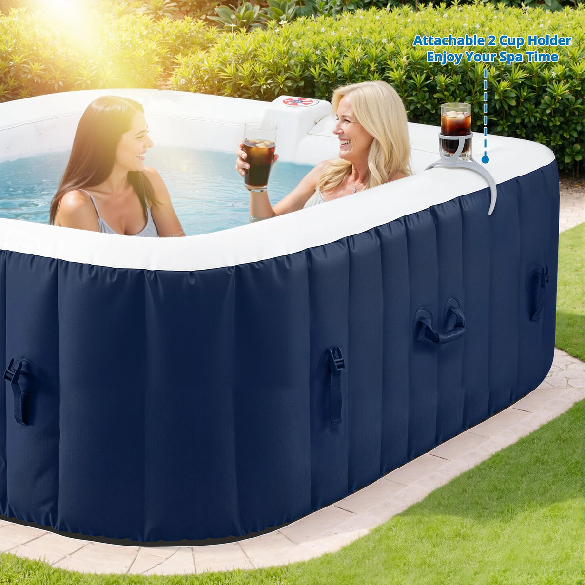 SEGMART Inflatable Hot Tub Spa, 73 inch, 4-6 Person, 130 Jets, 240 Gallon Capacity