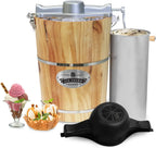 Elite Gourmet 6 Quart Vintage Wood Bucket Electric Ice Cream Maker