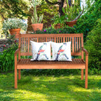 Eucalyptus Wood Outdoor Garden Bench, 2-Person, 50 x 25 x 36 in