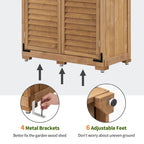 MCombo Tall Garden Wood Storage Shed, Brown - 1.52 x 2.85 ft