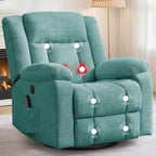 Heated Massage 360-Degree Swivel Rocker Recliner, 34.25 in D x 39.39 in W x 41.39 in H