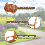 Eucalyptus Wood Outdoor Garden Bench, 2-Person, 50 x 25 x 36 in