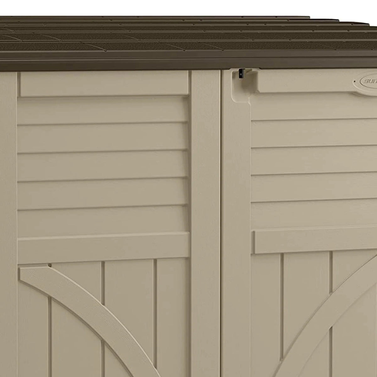 Suncast All-Weather Resin Horizontal Outdoor Storage Shed, 34 Cu. Ft., Taupe