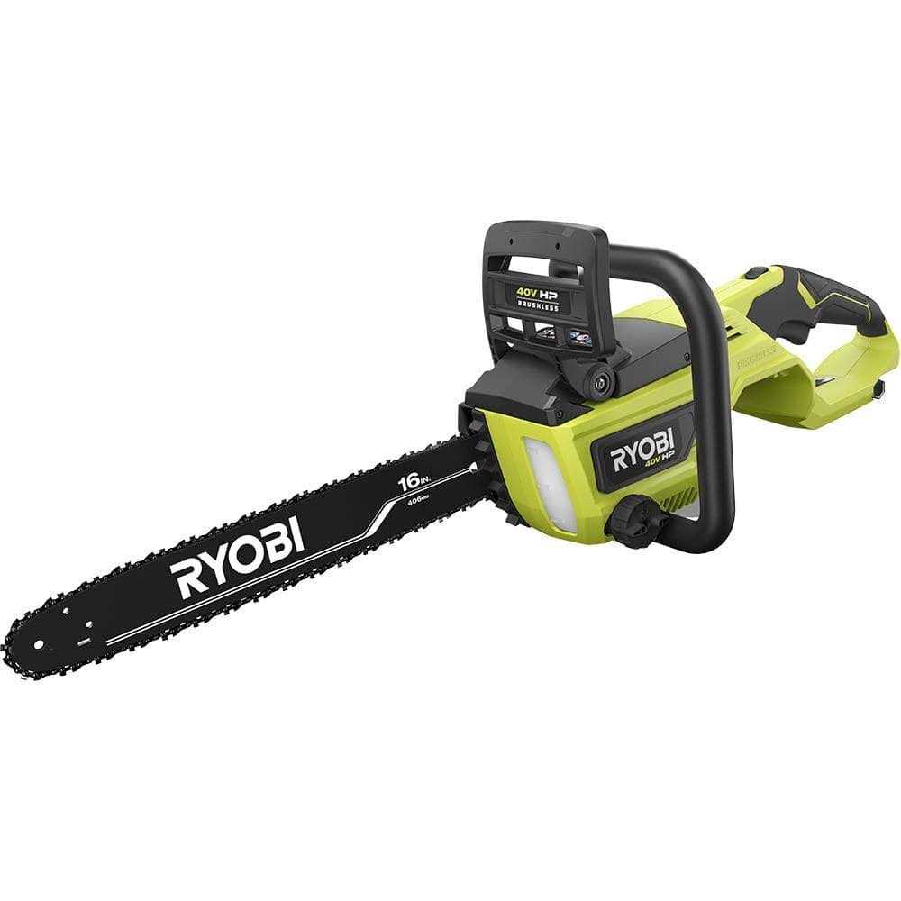 RYOBI 40V HP Brushless Battery Chainsaw With Extra Chain - 16 in.