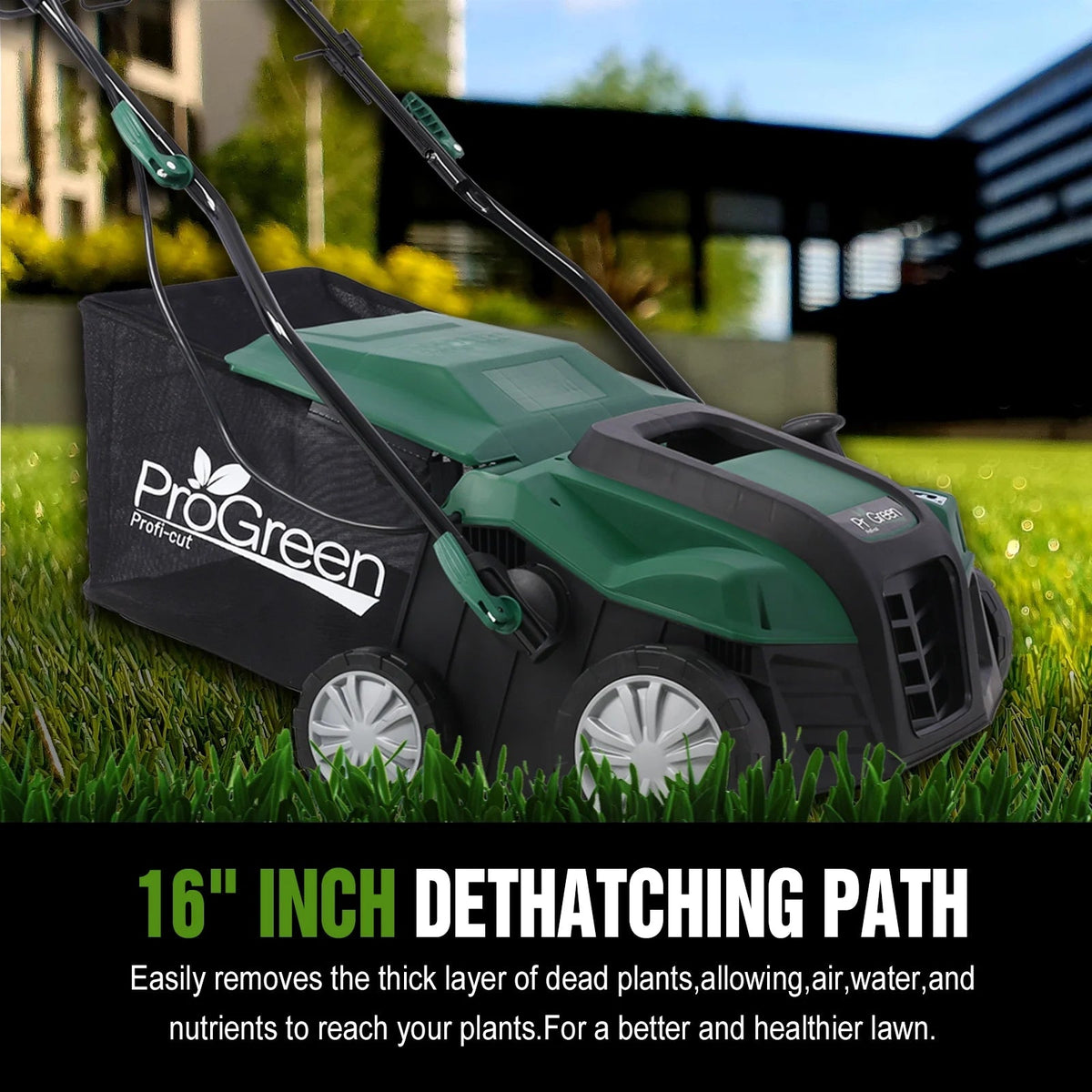Seizeen 16-Inch Lawn Dethatcher And Scarifier - 15 Amp, 58 QT