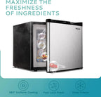 EUHOMY Compact Upright Freezer, 3.0 Cubic Feet, Silver Stainless Steel Door - MF-30-Y