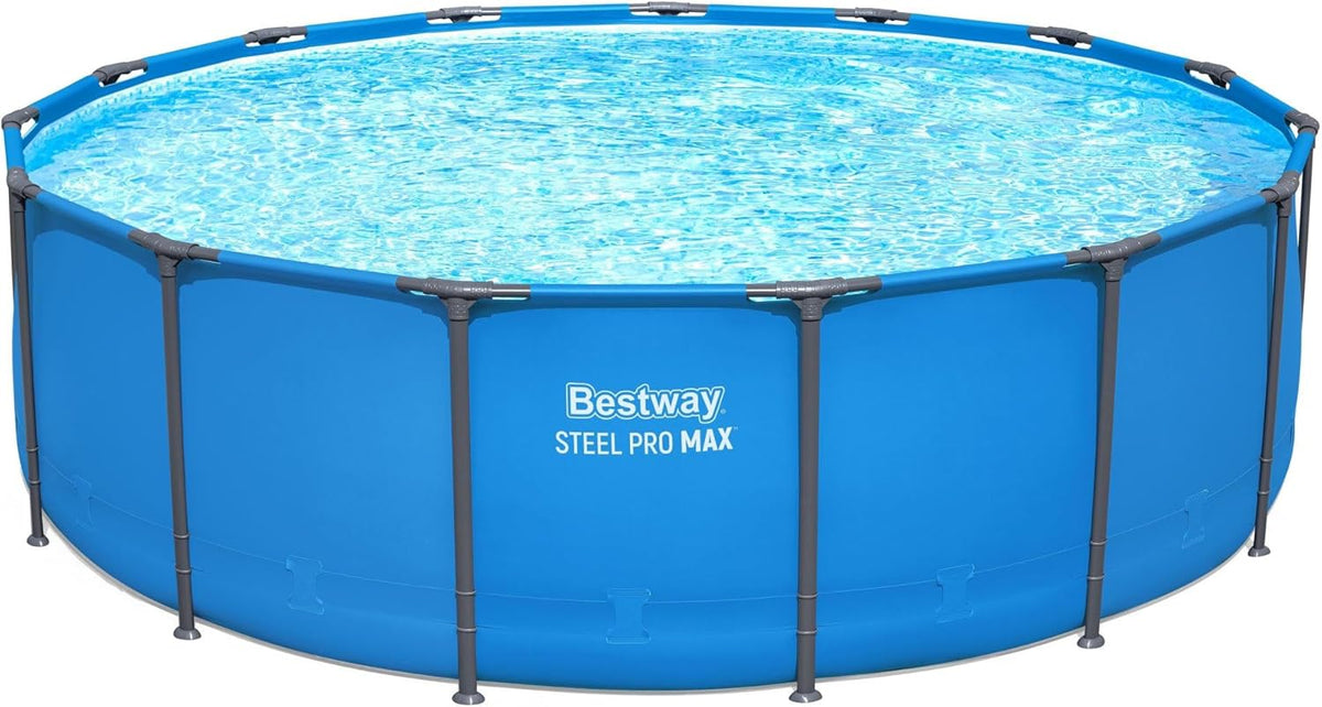 Bestway Steel Pro MAX Round Above Ground Pool, 15 ft x 48 in, Blue - Steel Pro MAX